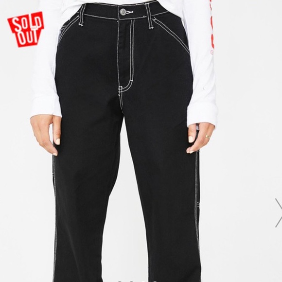 Dolls Kill Denim - DOLLSKILL BLACK CARPENTER JEANS